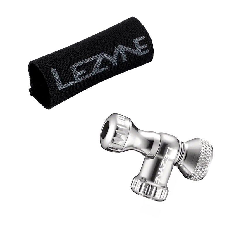 LEZYNE Control Drive CO2 Bike Tire Inflator - Presta & Schrader Compatible Aluminum CO2 Inflation Pump with Twist Control Valve, Fits Threaded Cartridges, Silver Head Only (1-C2-CTRLDR-V306) - Image 4